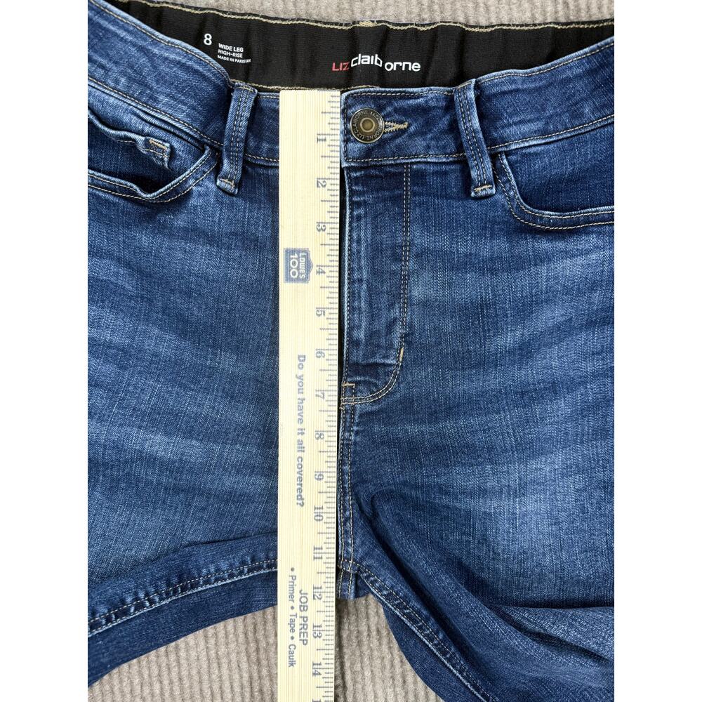 Liz Claiborne Wide Leg High Rise Cropped Blue Jeans Size 8 - Picture 7 of 8